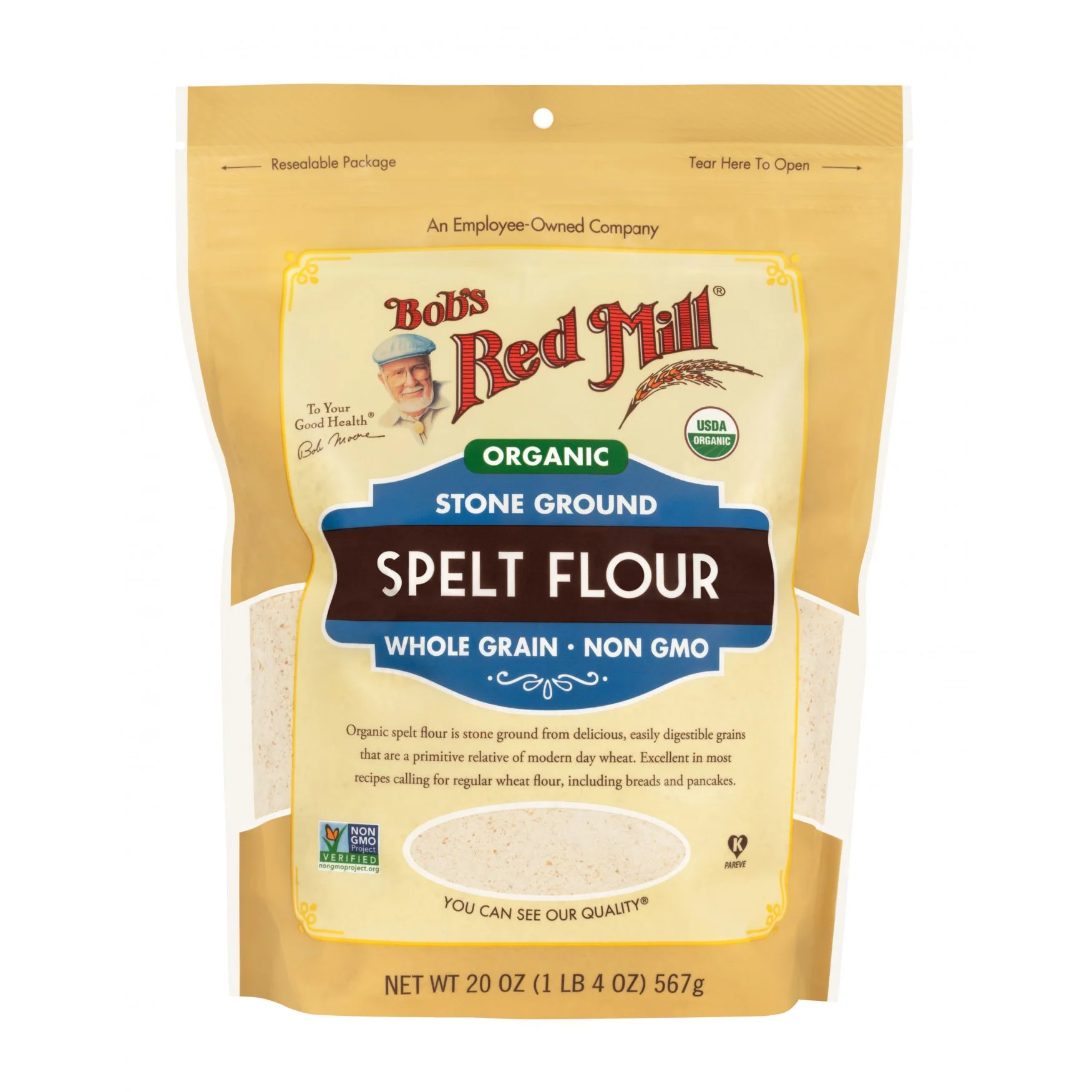 Bob's Red Mill Stone Ground Spelt Flour 680g, Certified Organic