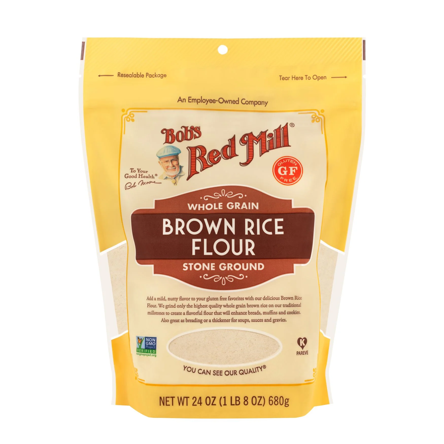 Bob's Red Mill Wholegrain Brown Rice Flour 680g, Gluten Free & Stone-Ground