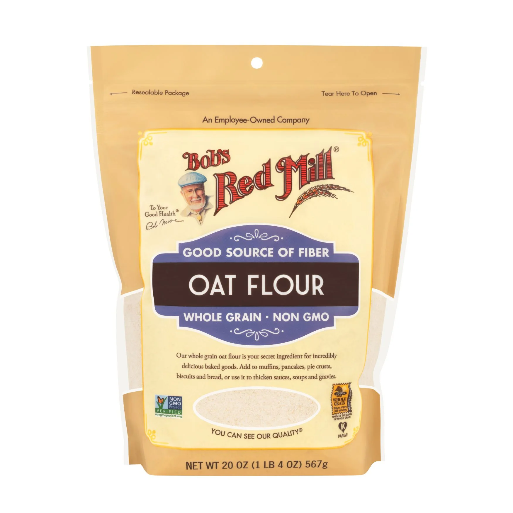 Bob's Red Mill Wholegrain Oat Flour 567g, Great Source Of FIbre