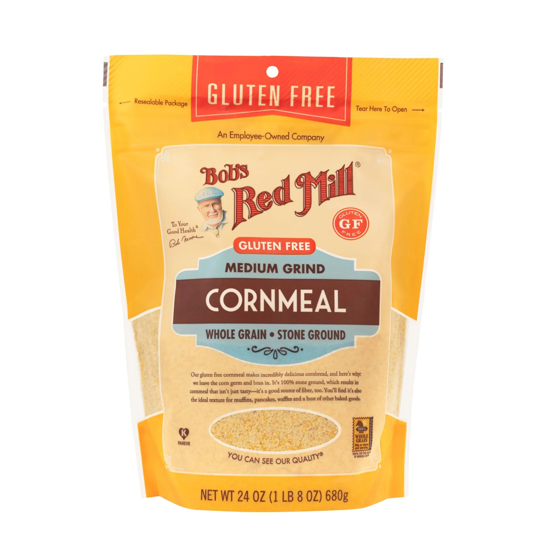 Bob's Red Mill Cornmeal 680g, Medium Grind & Gluten Free