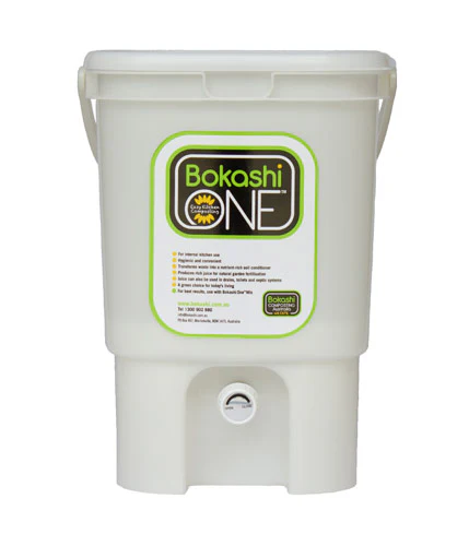 Bokashi Composting Bucket White 20 Liters Plastic {Extra Shipping May Apply}