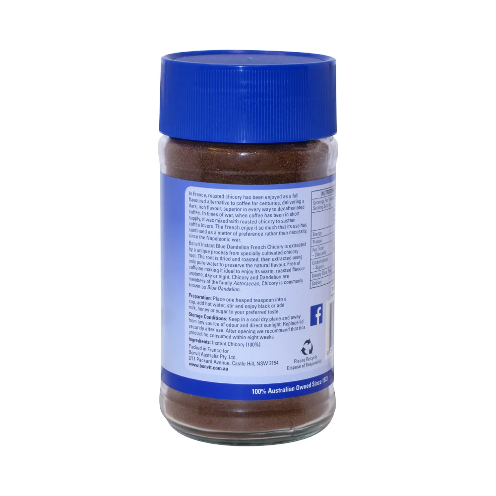 Bonvit Instant Blue Dandelion French Chicory 100g, Caffeine Free - Image 3