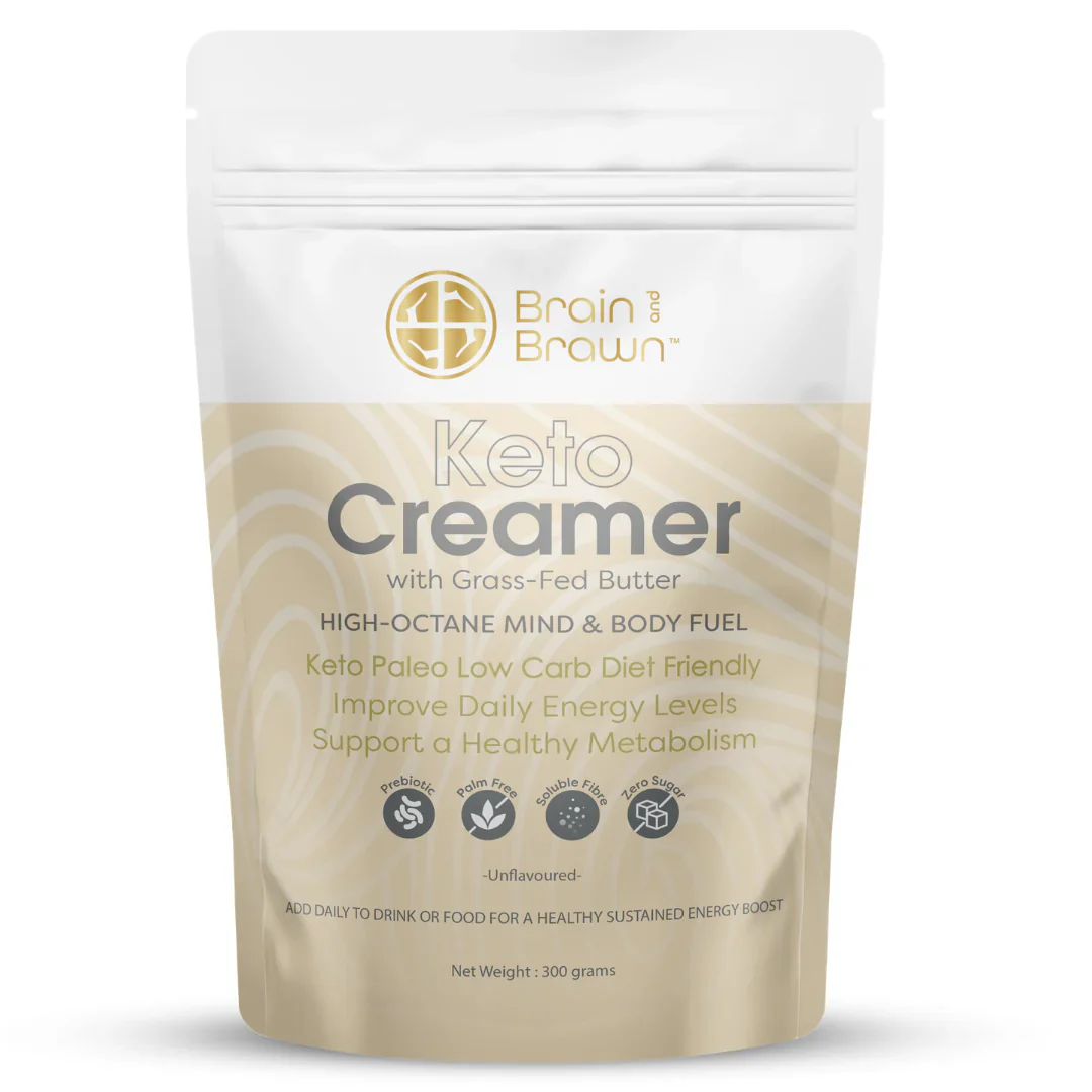 Brain & Brawn Keto Creamer With Grass-Fed Butter 300g, Improve Daily Energy Levels