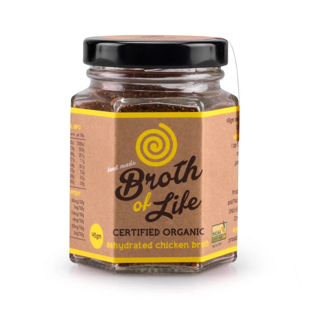 Broth Of Life Certified Organic Dehydrated Chicken Broth 45g Or 90g, Nothing To Hide!