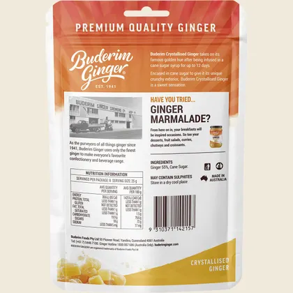 Buderim Ginger Crystallised Ginger Coated in Crunch 200g, Sweet, Spicy & Satisfying - Image 2