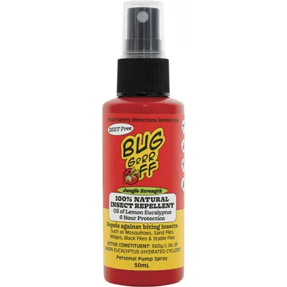 BugGrrrr Off Insect Repellent Spray 50ml Or 100ml, Jungle Strength & 100% Natural