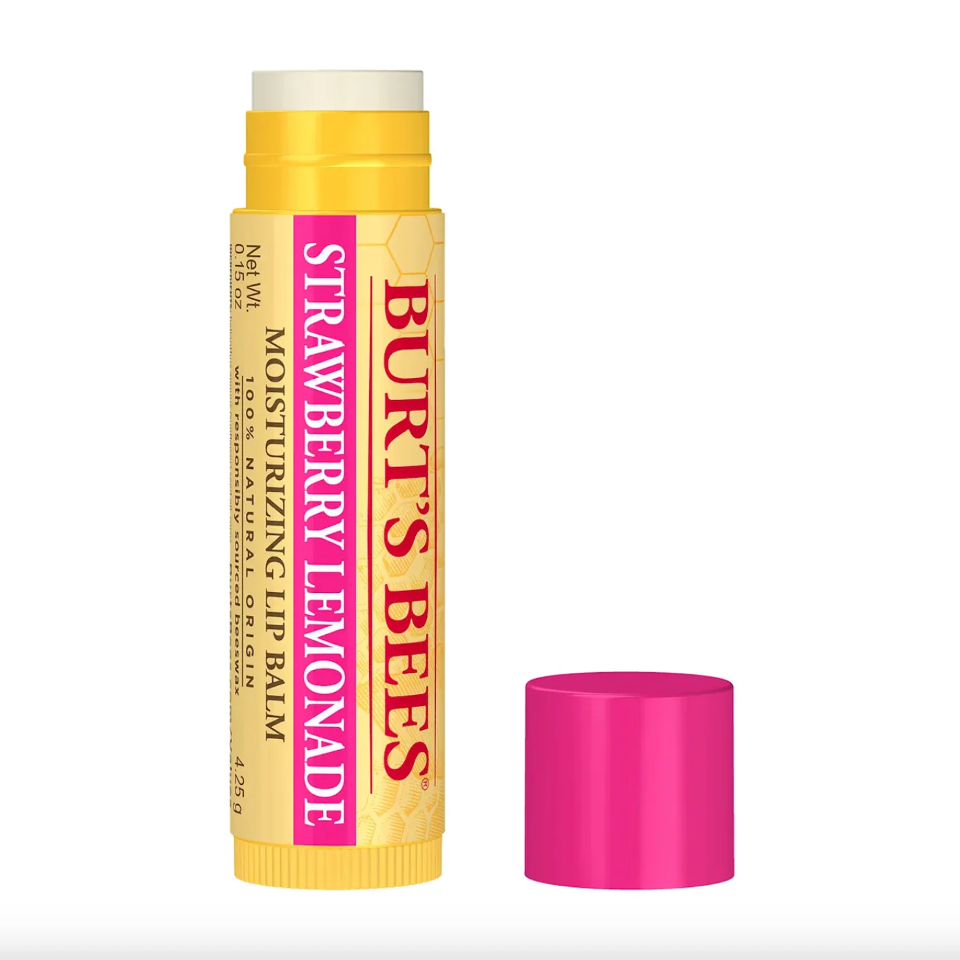Burt's Bees Moisturising Lip Balm 4.25g, Strawberry Lemonade - Image 2