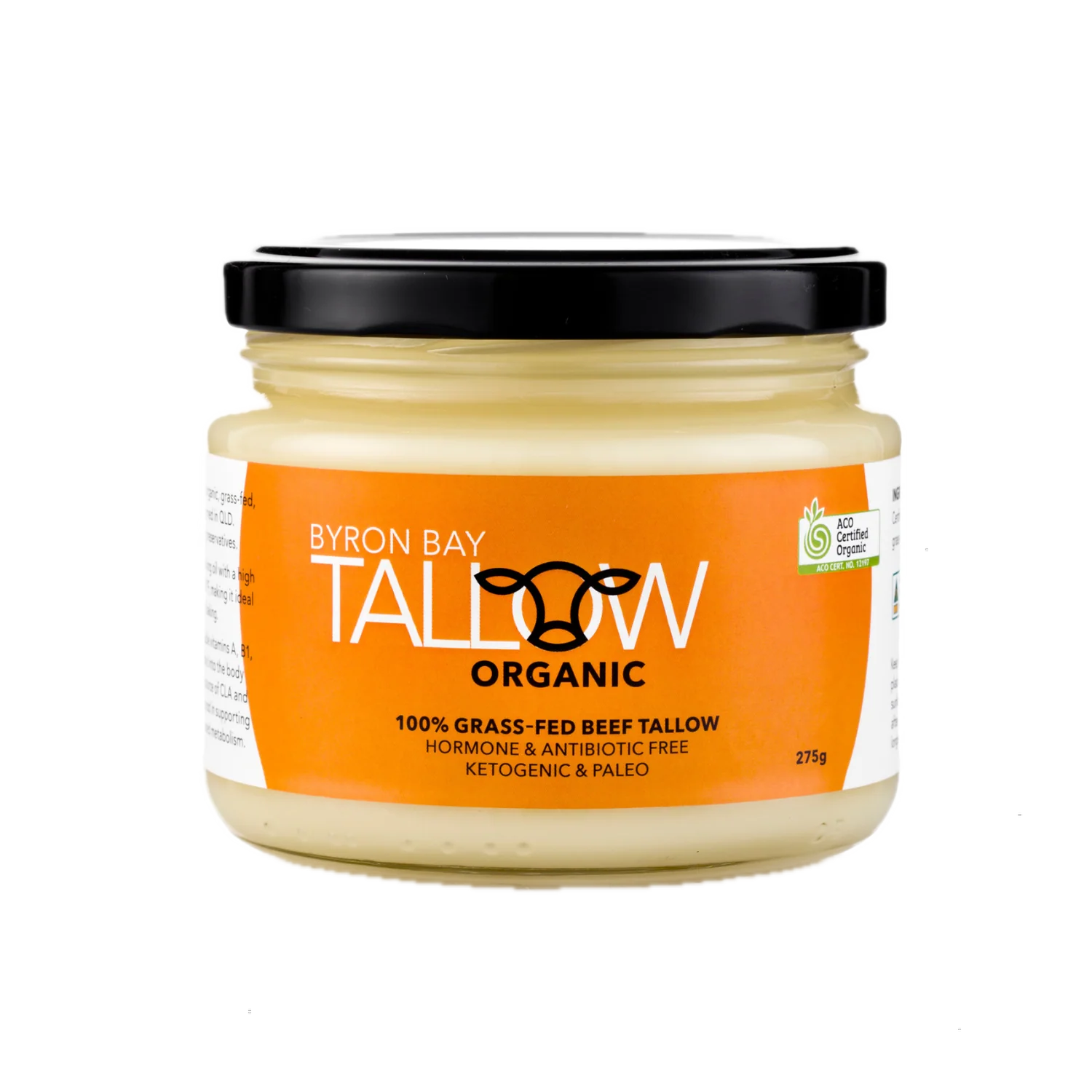 Byron Bay Tallow 275g Or 400g, Certified Organic From Grass Fed Beef