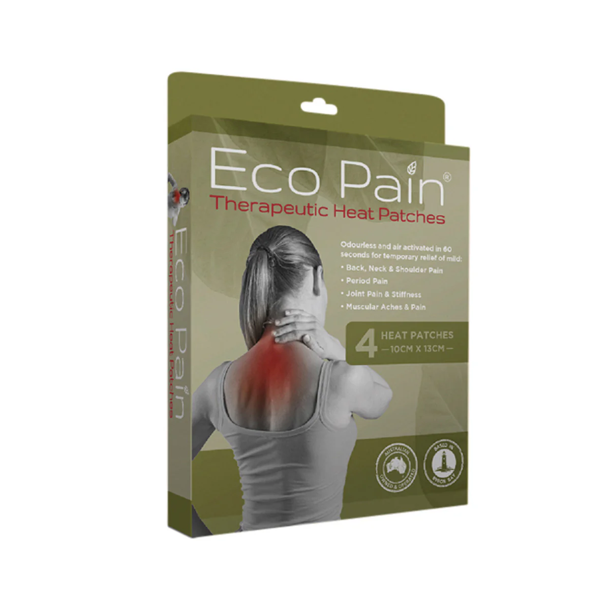 Byron Naturals Eco Pain Therapeutic Heat Patches (4), Heat Patches - 10cm x 13cm