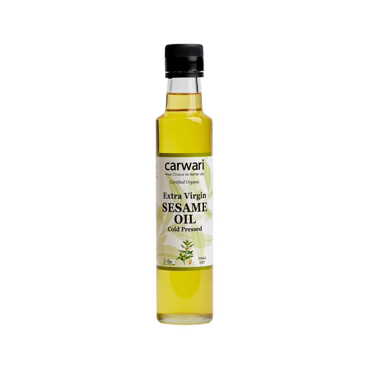 Carwari Extra Virgin Certified Organic Sesame Oil 250ml, Cold Pressed
