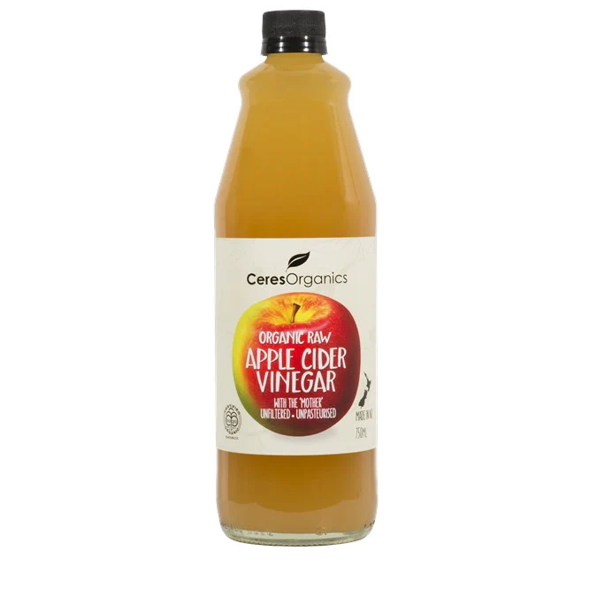 Ceres Organics Apple Cider Vinegar 750ml, Raw With The Mother (Glass Bottle)