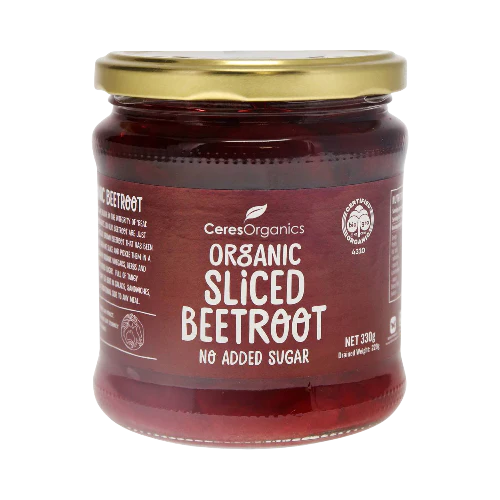 Ceres Organics Sliced Beetroot 330g, No Added Sugar