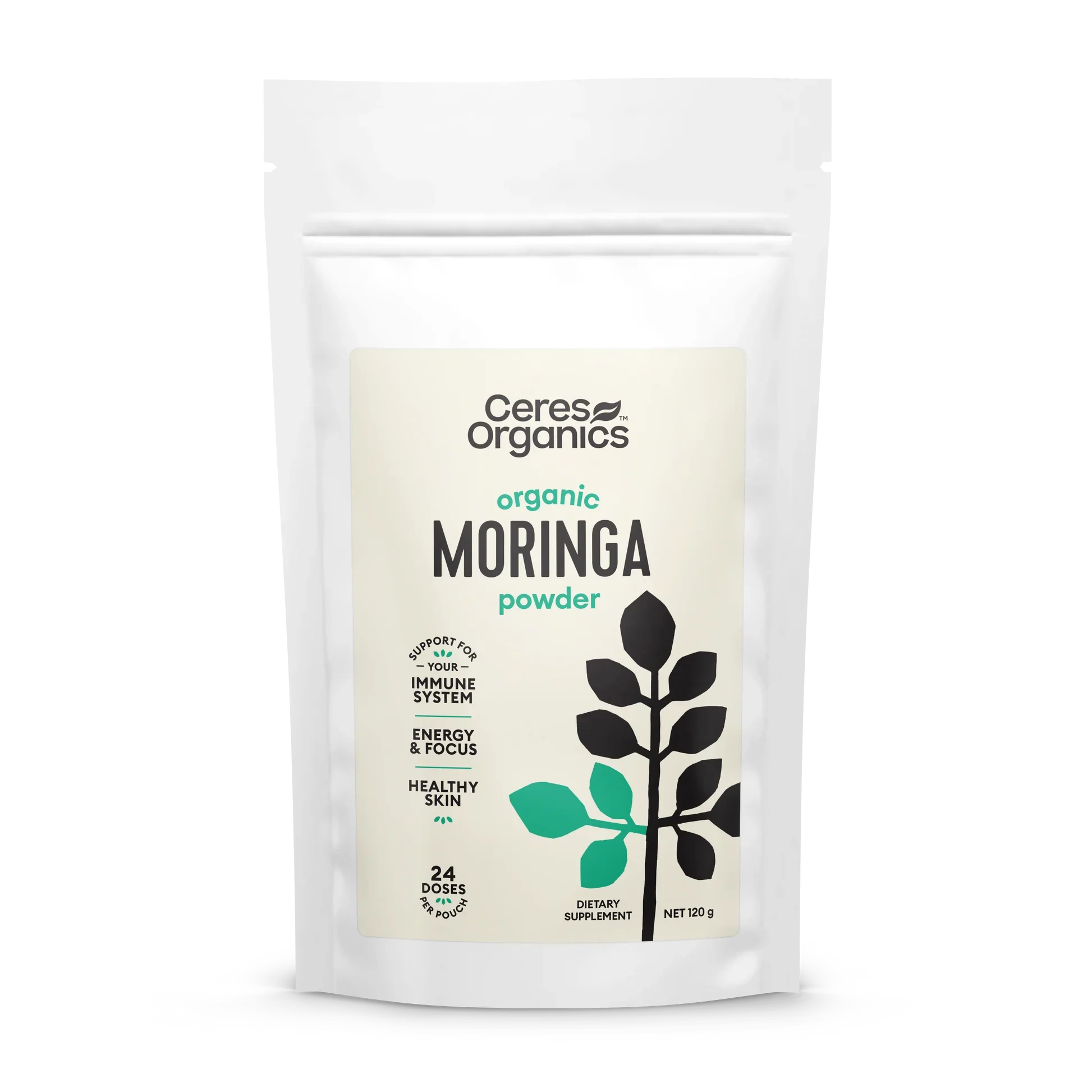 Ceres Organics Certified Organic Moringa Powder 120g, 24 Servings