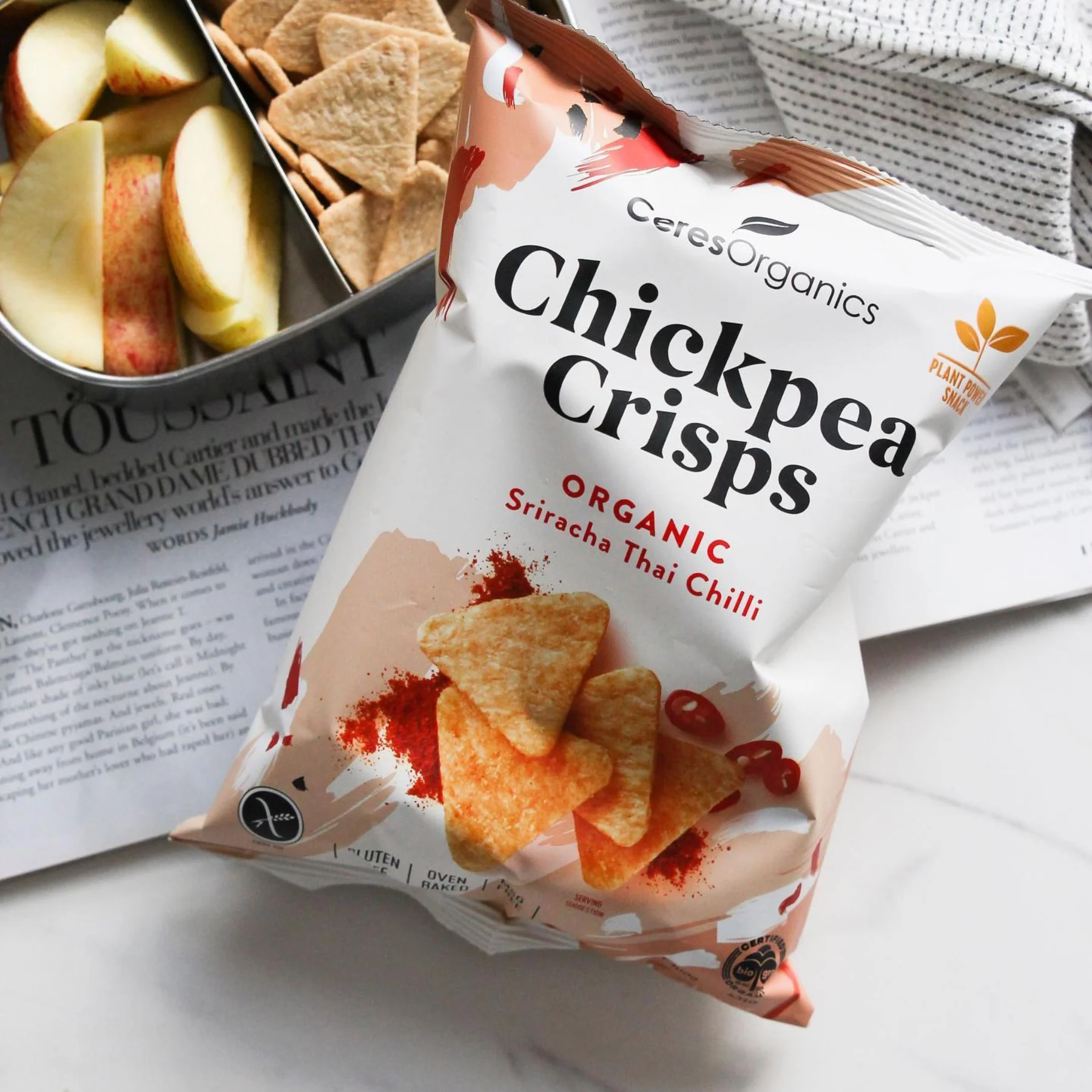 Ceres Organics Chickpea Crisps 100g, Sriracha Thai Chilli Flavour - Image 3