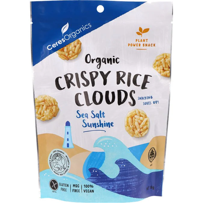 Ceres Organics Crispy Rice Clouds 50g, Sea Salt Flavour - Image 2