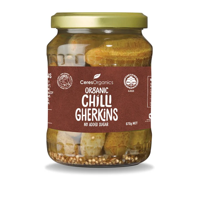 Ceres Organics Gherkins 670g Chilli