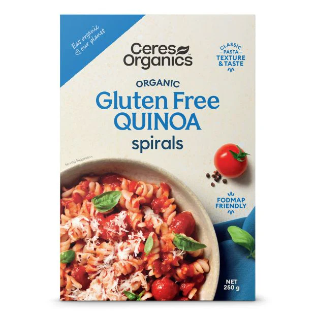 Ceres Organics Gluten-Free Organic Quinoa Spirals 250g, FODMAP Friendly With A Classic Pasta Texture