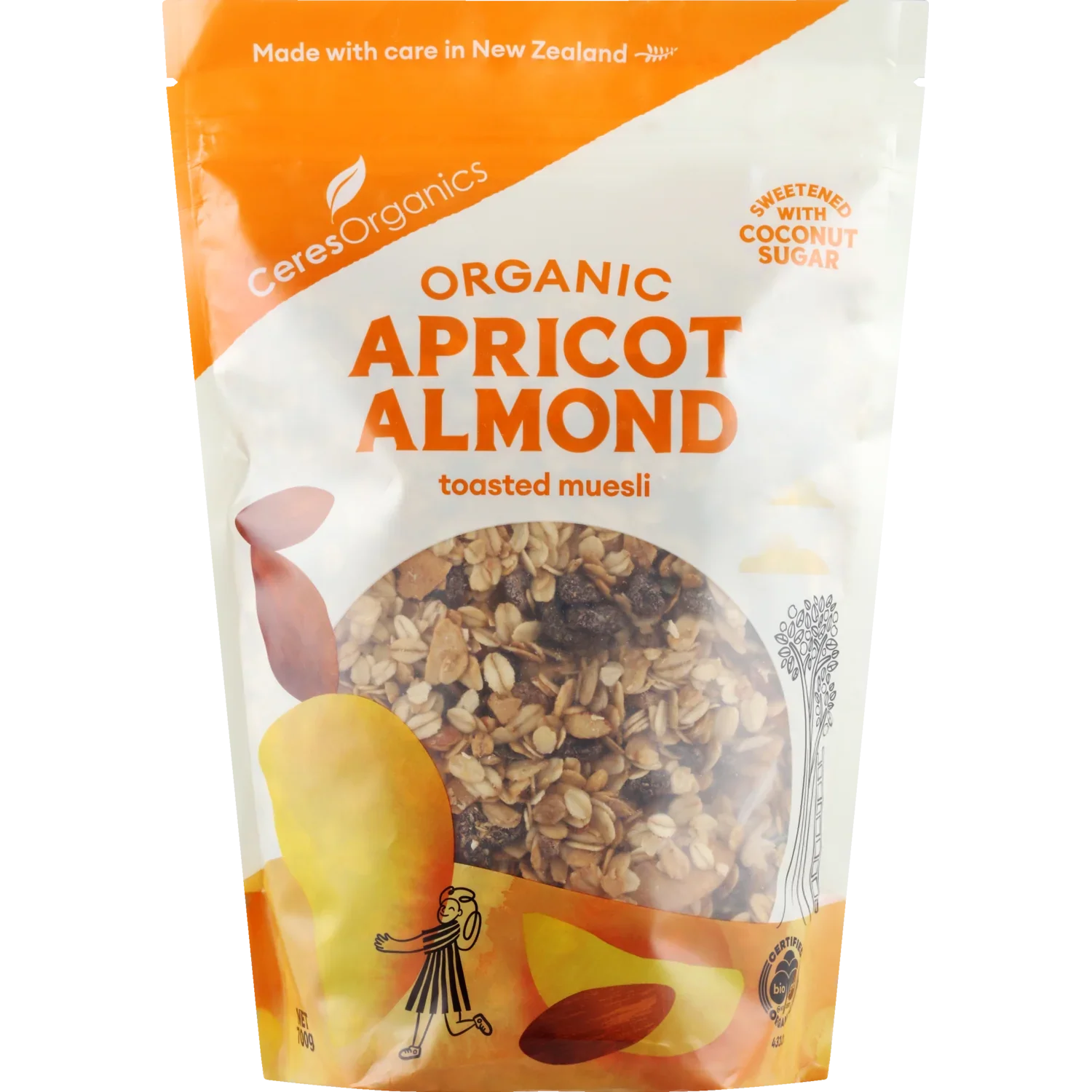 Ceres Organics Toasted Muesli 700g, Apricot & Almond Flavour Certified Organic