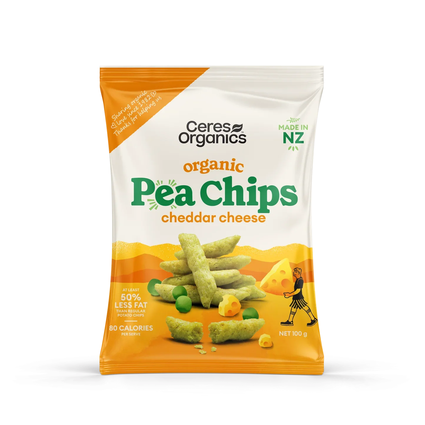 Ceres Organics Pea Chips 100g, Cheddar Cheese Flavour