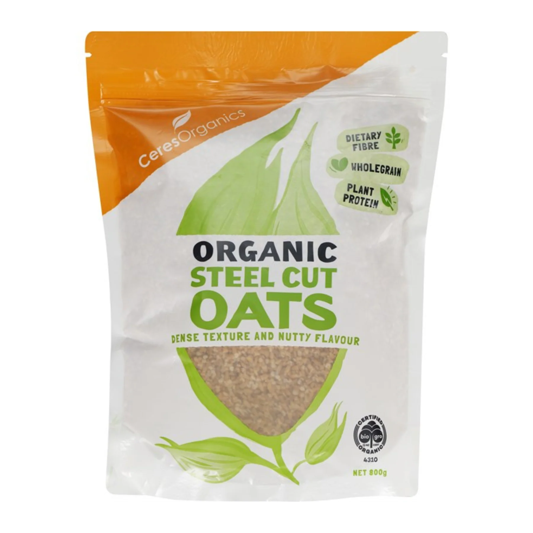 Ceres Organics Organic Steel Cut Oats 800g, Dense Texture & Nutty Flavour - Image 2