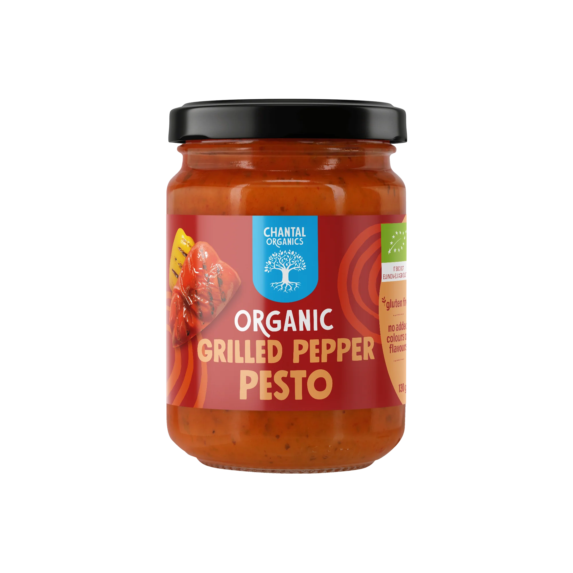 Chantal Organics Organic Grilled Pepper Pesto 130g, No Added Colours Or Flavours