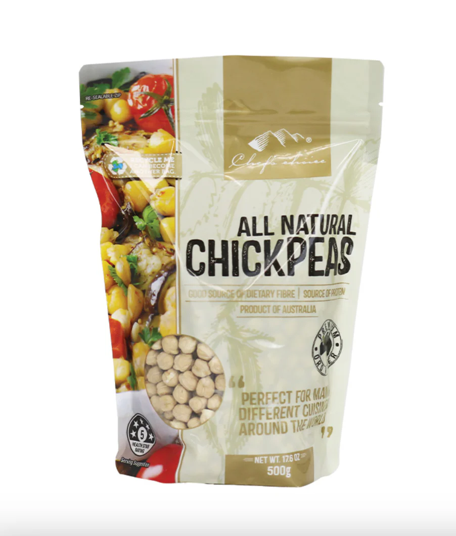 Chef's Choice Australian All Natural Chickpeas 500g, Perfect For Hummus