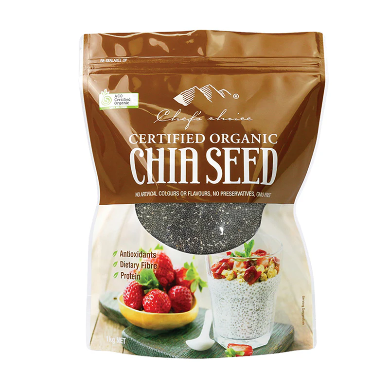 Chef's Choice Certified Organic Chia Seeds 500g Or 1Kg, Great For Chia Puddings - Image 2