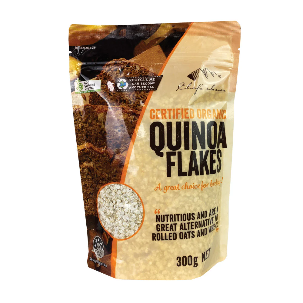 Chef's Choice Certified Organic Quinoa Flakes 300g, A Great Brekky Choice