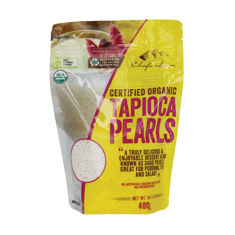 Chef's Choice Certified Organic Tapioca Pearls 400g, No Preservatives