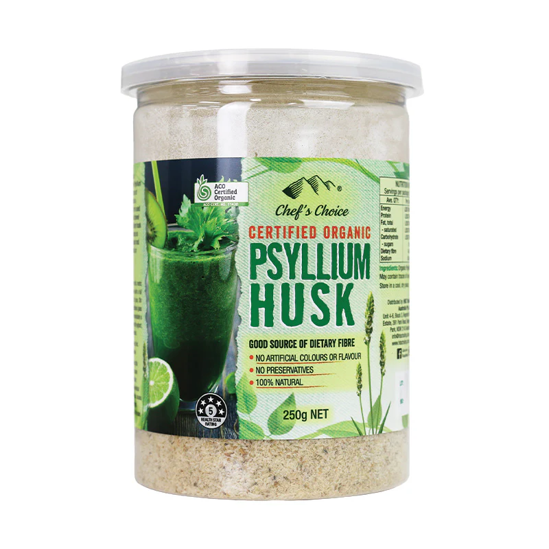 Chef's Choice Certified Organic Psyllium Husk 300g, A Good Source Of Dietary Fibre
