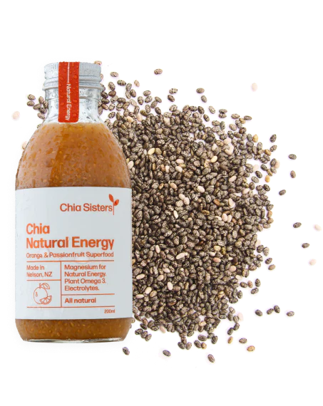 Chia Sisters Chia Natural Energy Drink 100mL, Orange & Passionfruit Superfood With Electrolytes - Image 2