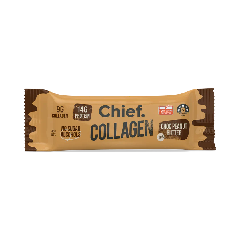 Chief. Collagen Bar Single Bar 45g Or A Box Of 12, Choc Peanut Butter Flavour - Image 3