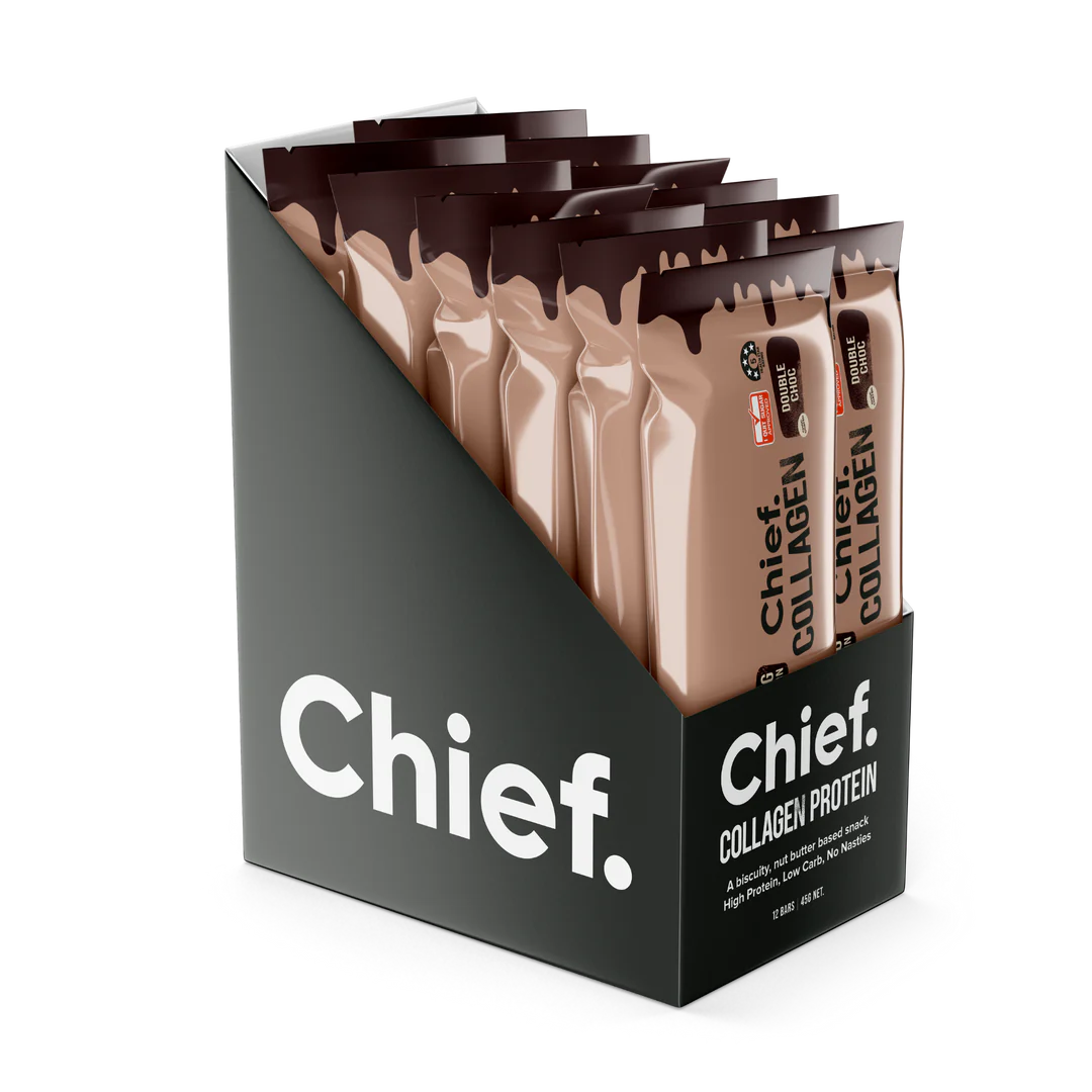 Chief. Collagen Bar Single Bar 45g Or A Box Of 12, Double Chocolate Flavour - Image 2