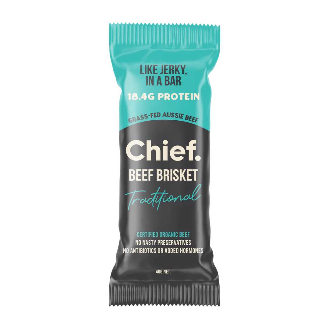 Chief. Grass-Fed Beef Brisket Bar Single Bar 40g Or A Box Of 12 Bars, Like Jerky In A Bar - Image 3