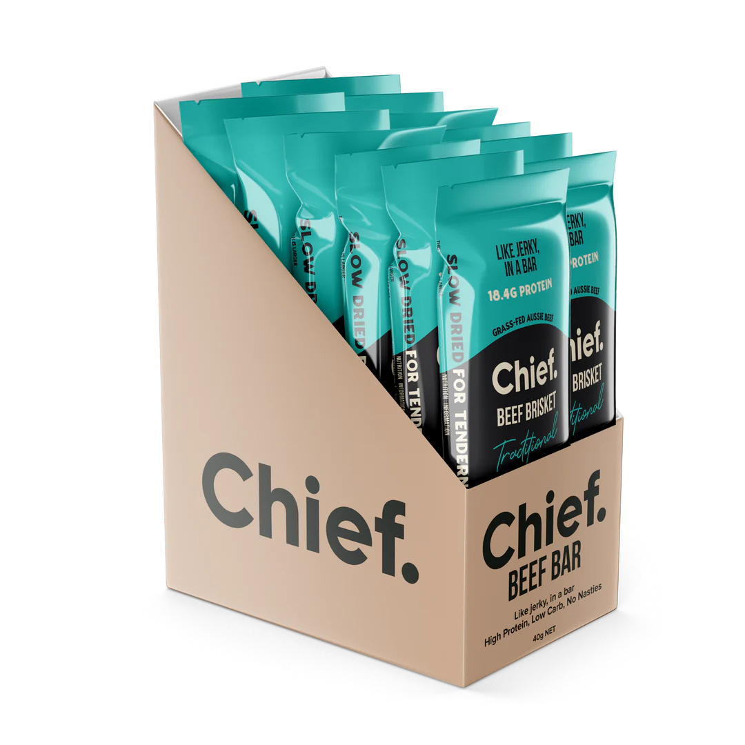 Chief. Grass-Fed Beef Brisket Bar Single Bar 40g Or A Box Of 12 Bars, Like Jerky In A Bar - Image 4