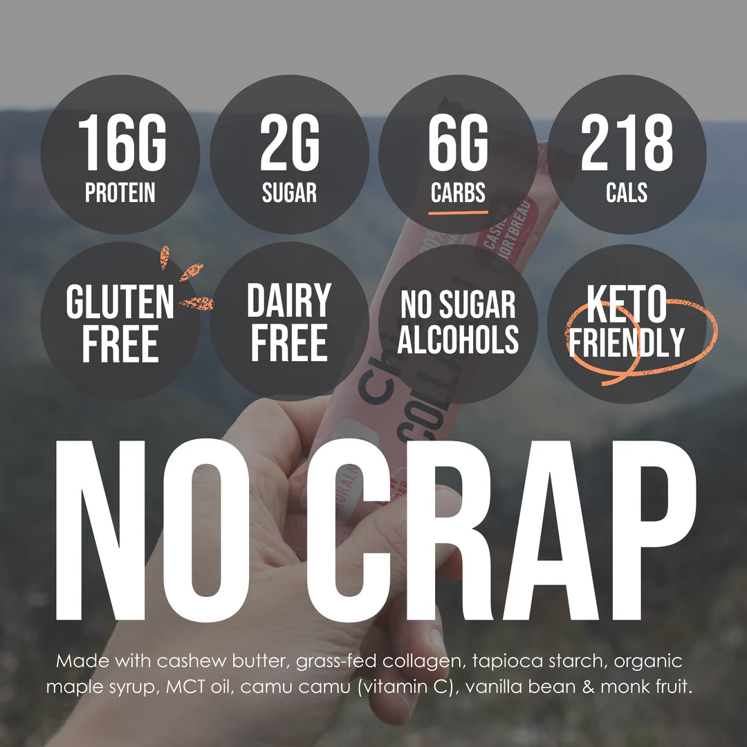 Chief. Collagen Bar Single Bar 45g Or A Box Of 12, Cashew Shortbread Flavour - Image 3