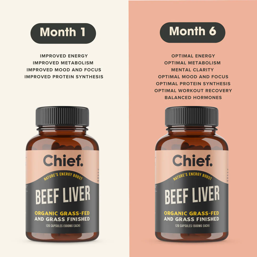 Chief. Organic Grass-Fed Beef Liver 120 Capsules, No Added Hormones Or Antibiotics - Image 5
