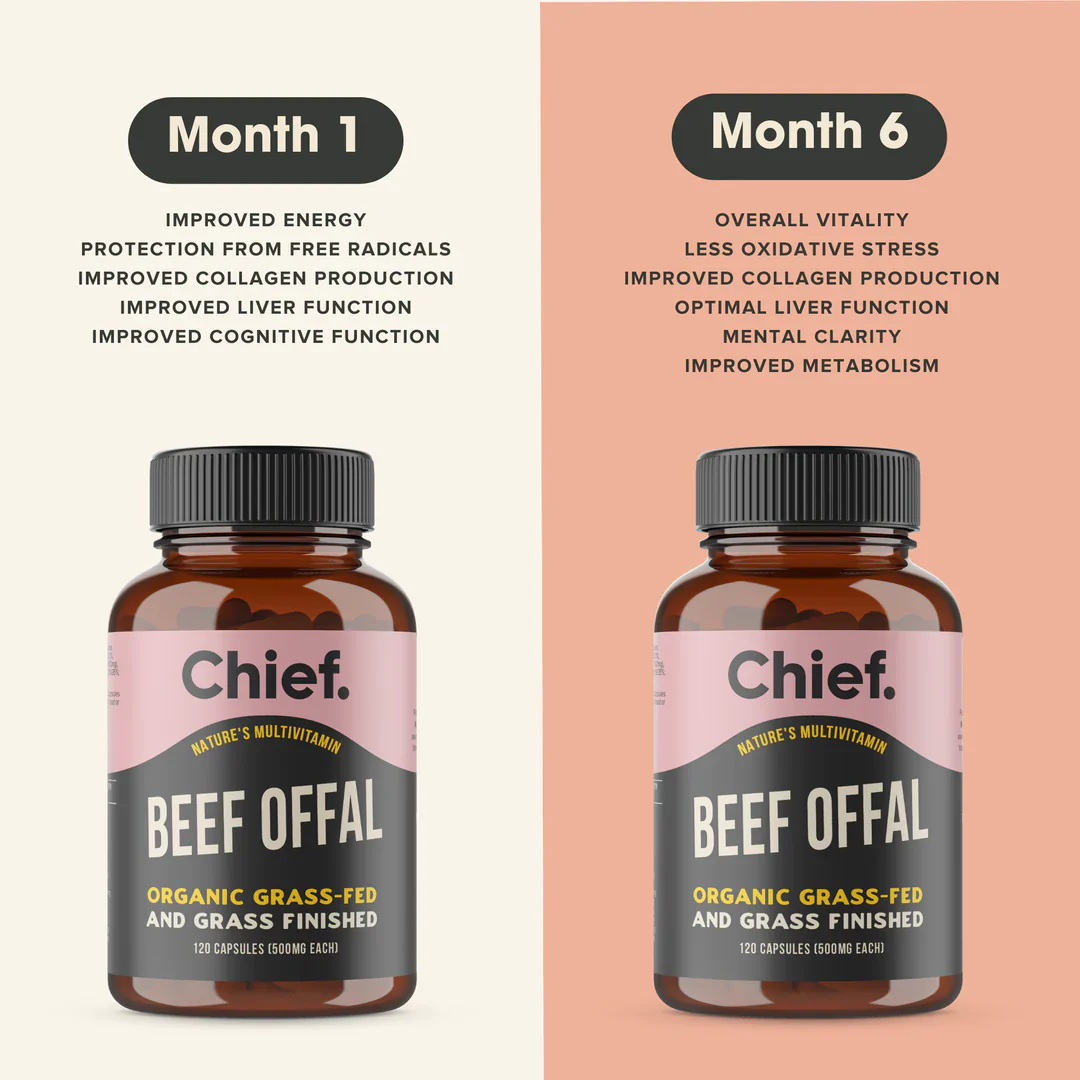 Chief. Organic Grass-Fed Beef Offal 120 Capsules, No Added Hormones Or Antibiotics - Image 2