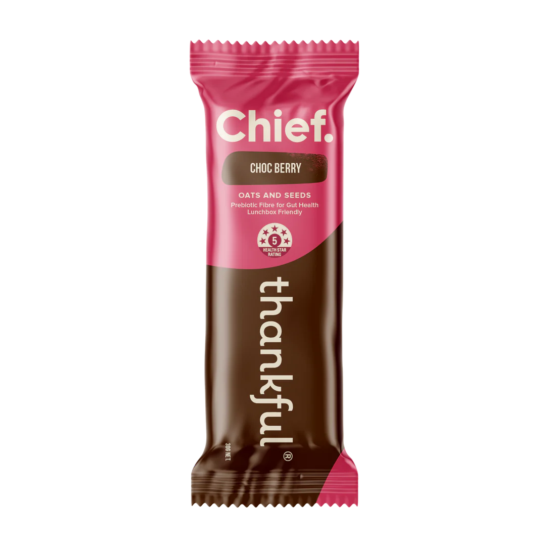Chief. Thankful Bar 30g Or A Box Of 12, Choc Berry Flavour