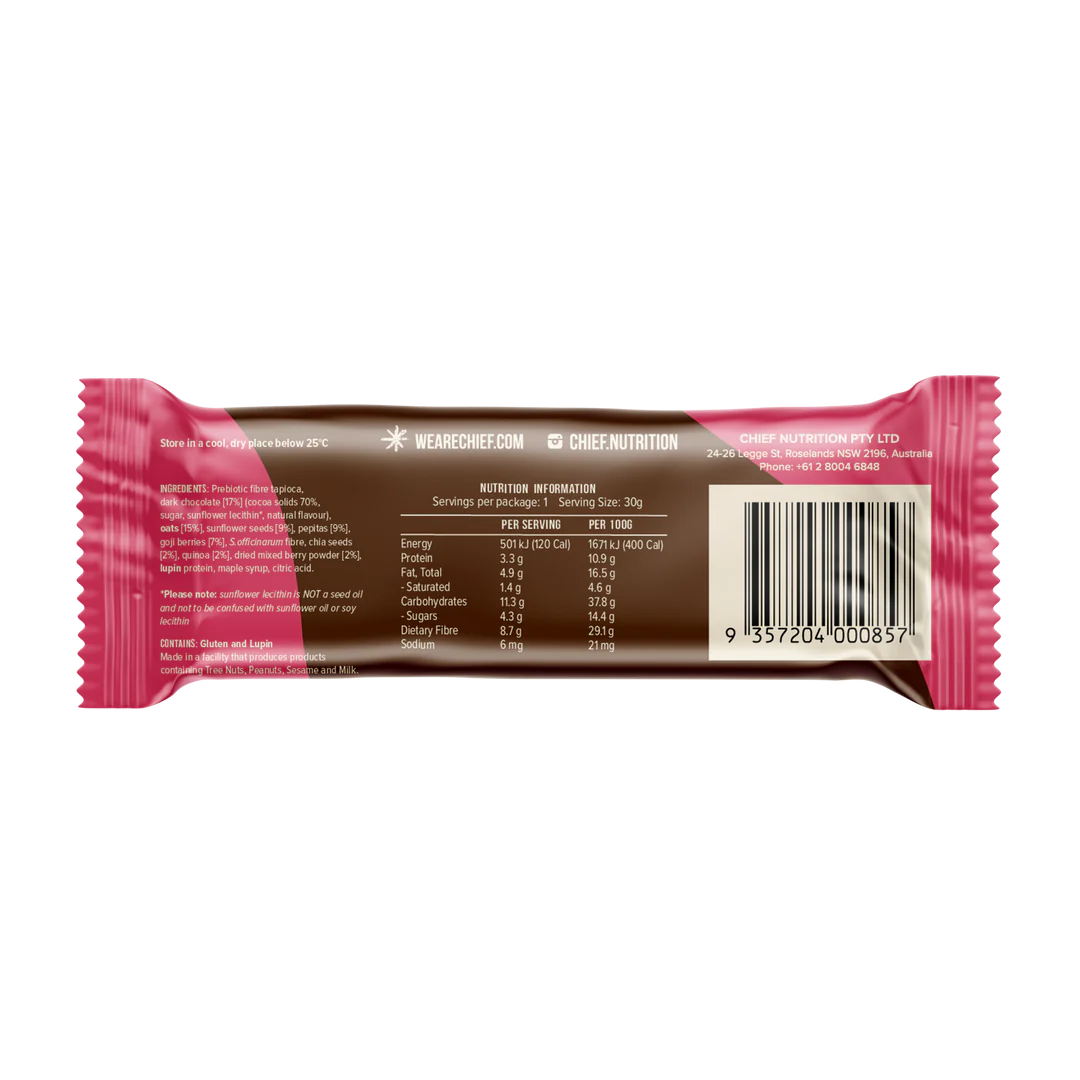 Chief. Thankful Bar 30g Or A Box Of 12, Choc Berry Flavour - Image 3