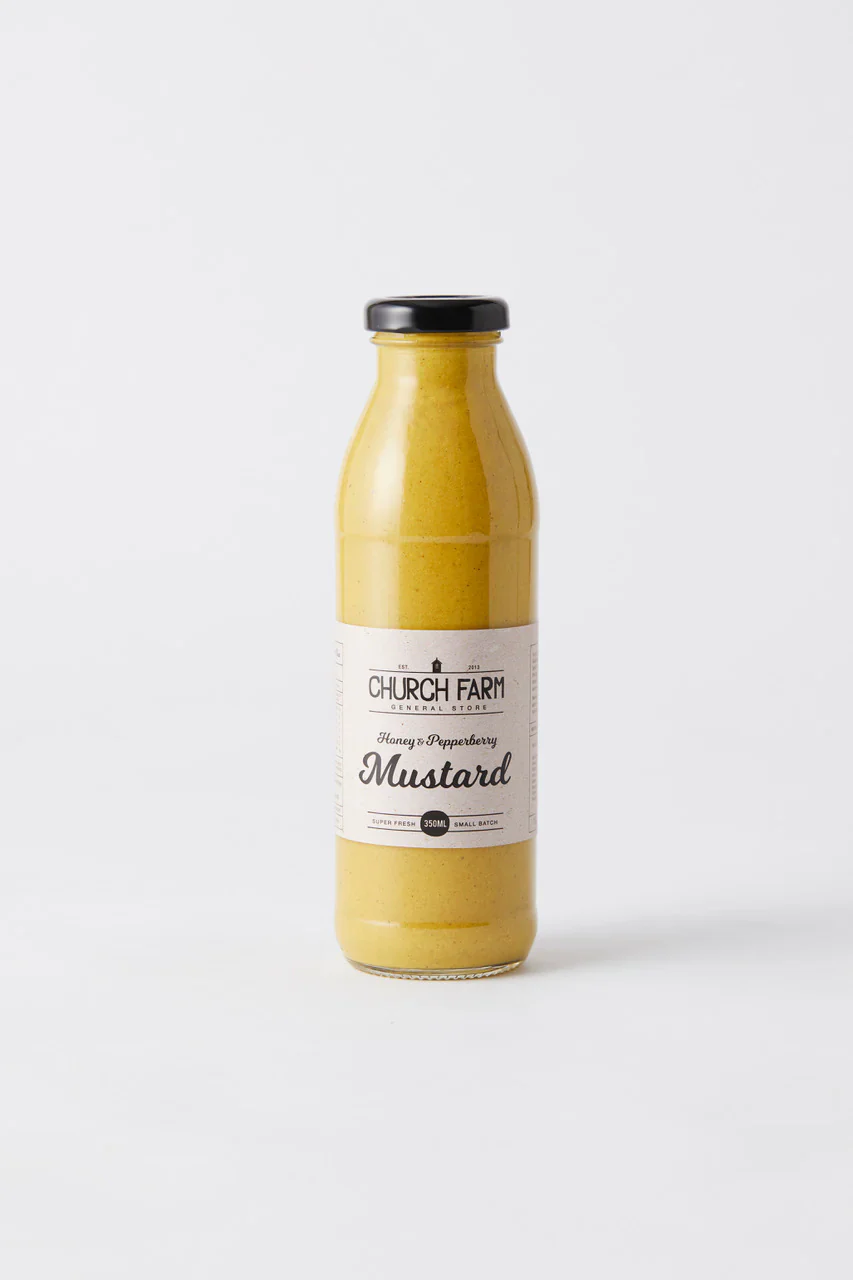 Church Farm Honey & Pepperberry Mustard 350g, With Turmeric & Honey