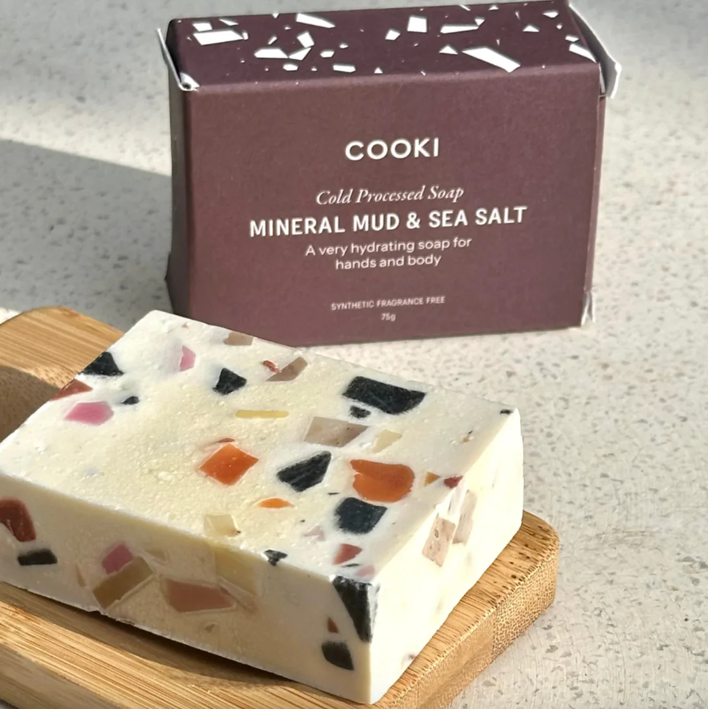 COOKI Cold Processed Hand & Body Soap 90g, Mineral Mud & Sea Salt - Image 2