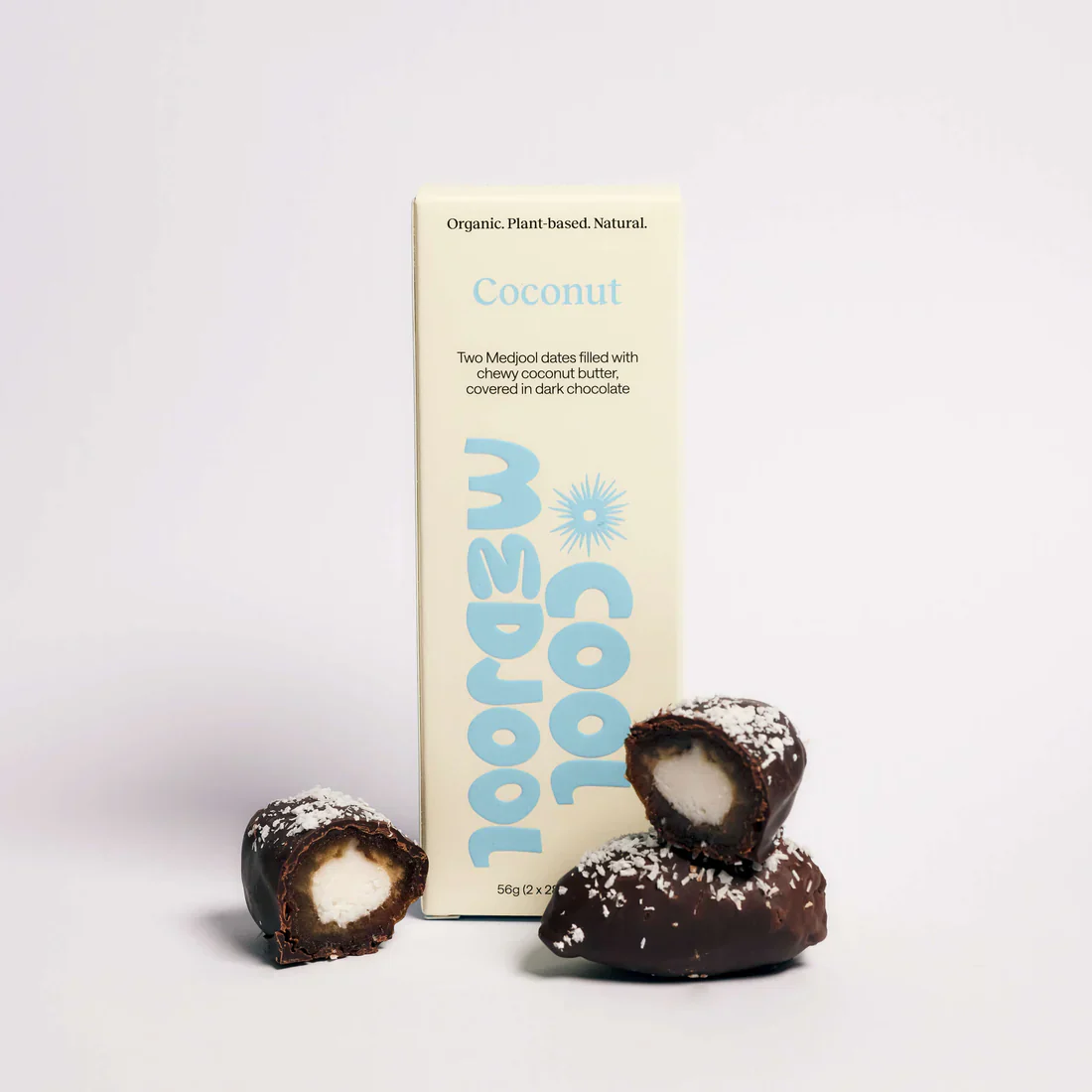 Cool Medjool Two Dark Chocolate Dates Filled With Chewy Coconut Butter 2x28g, Coconut Flavour