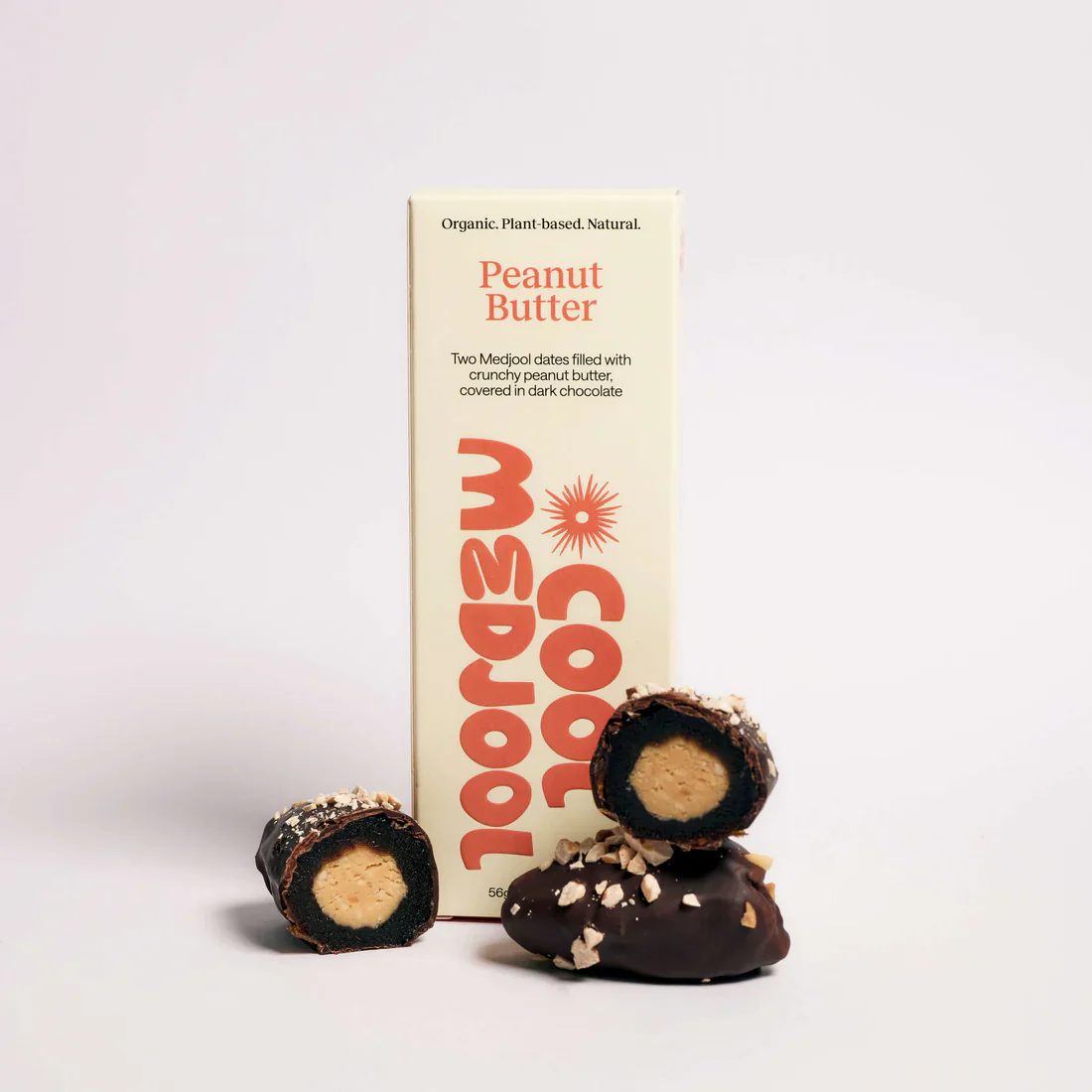 Cool Medjool Two Dark Chocolate Dates Filled With Crunchy Peanut Butter 2x28g, Peanut Butter Flavour