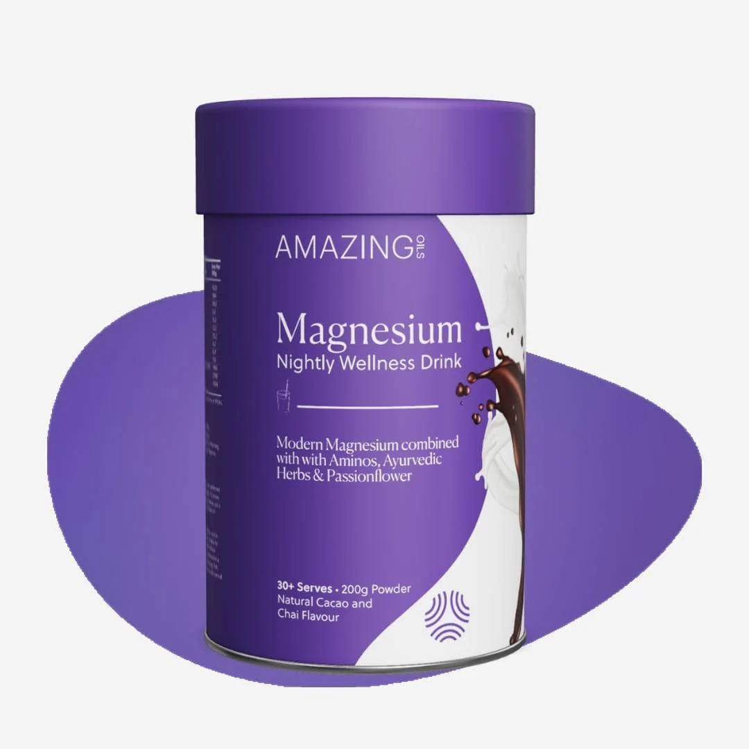 Amazing Oils Magnesium Nightly Wellness Drink 200g, Natural Cacao & Chai Flavour - Image 2