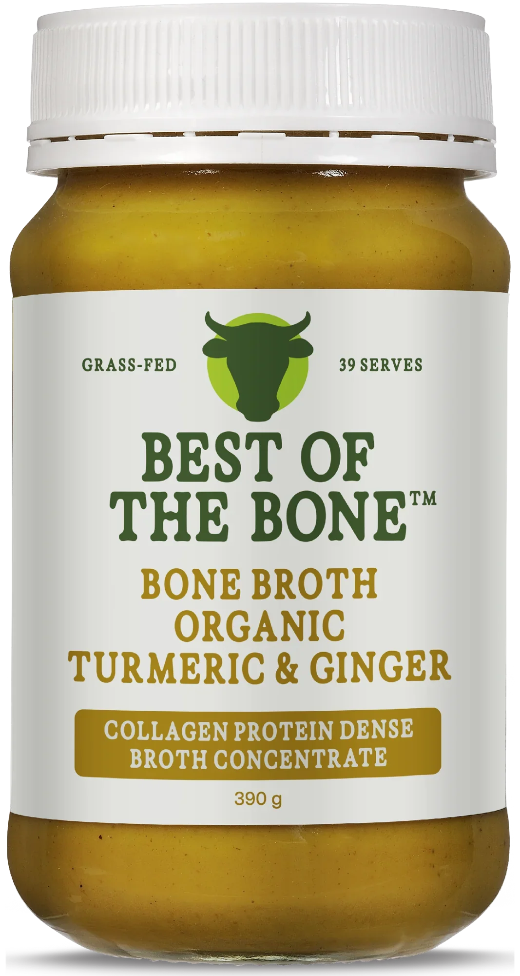 Best Of The Bone Organic Turmeric & Ginger Bone Broth 390g, Collagen Protein Dense Broth Concentrate