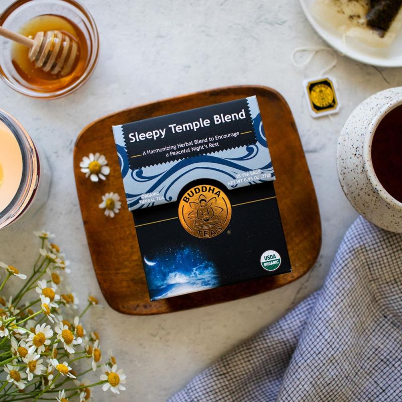 Buddha Teas Herbal Tea 18 Tea Bags, Sleepy Temple Blend; To Encourage A Peaceful Night's Rest