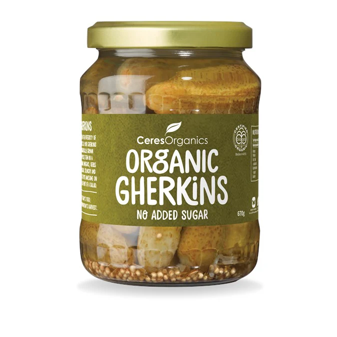 Ceres Organics Gherkins 670g, Certified Organic