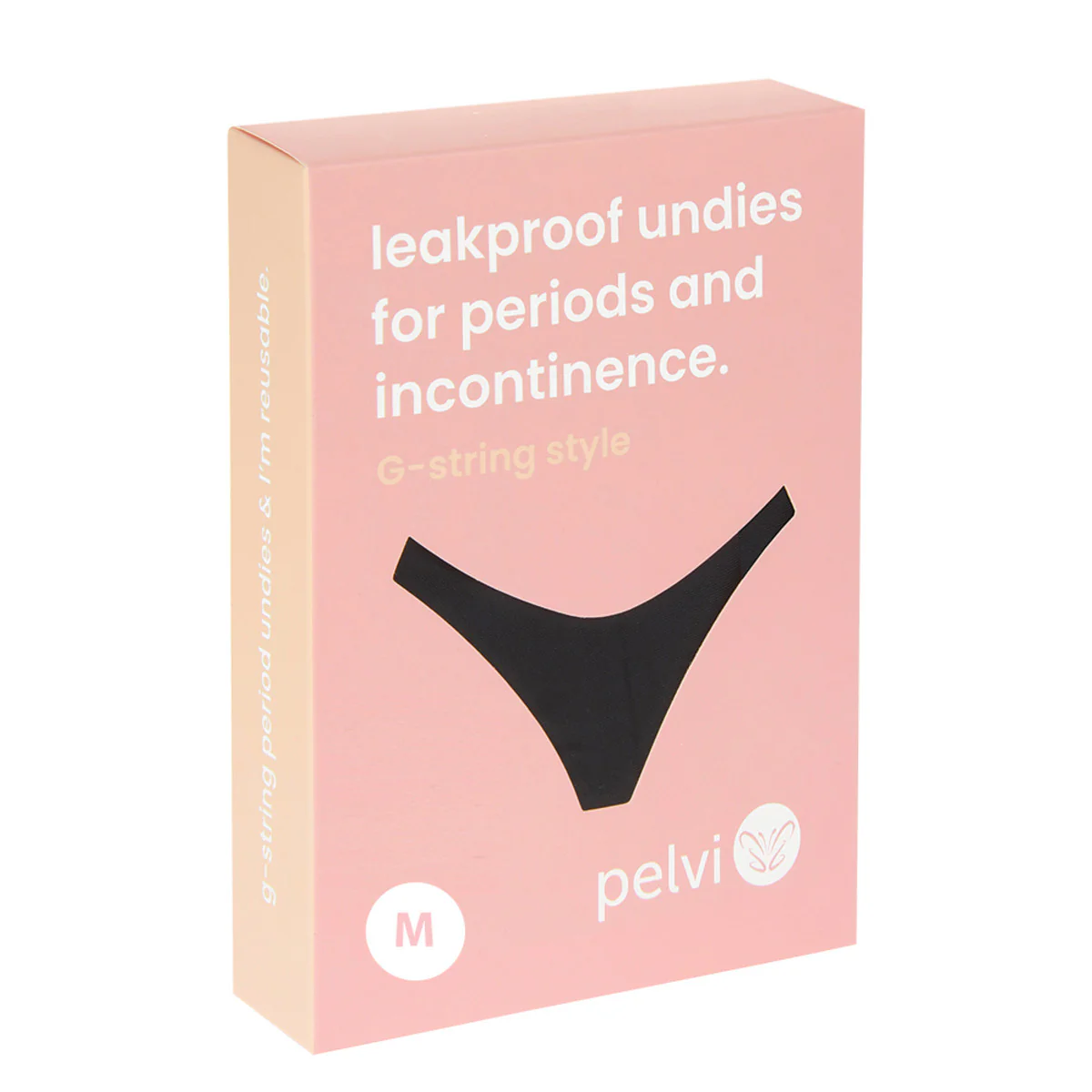 Pelvi Leakproof Underwear G-String Black, Sizes XSmall, Small, Medium, Large & XLarge - Image 5