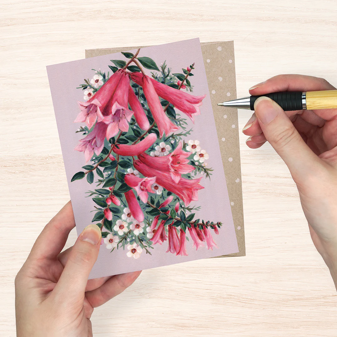 Earth Greetings Pink Heath & Waxflower Card, Vickie Liu Collection (Includes One Card & One Kraft Envelope) - Image 2